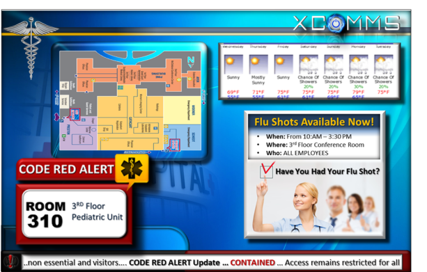 XComms Screensaver Management Software For Hospital Digital Signace